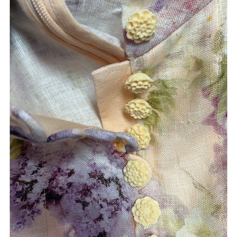 Zimmermann Pastel Floral Belted Dress size AU 2-US 8 - Picture 6 of 16